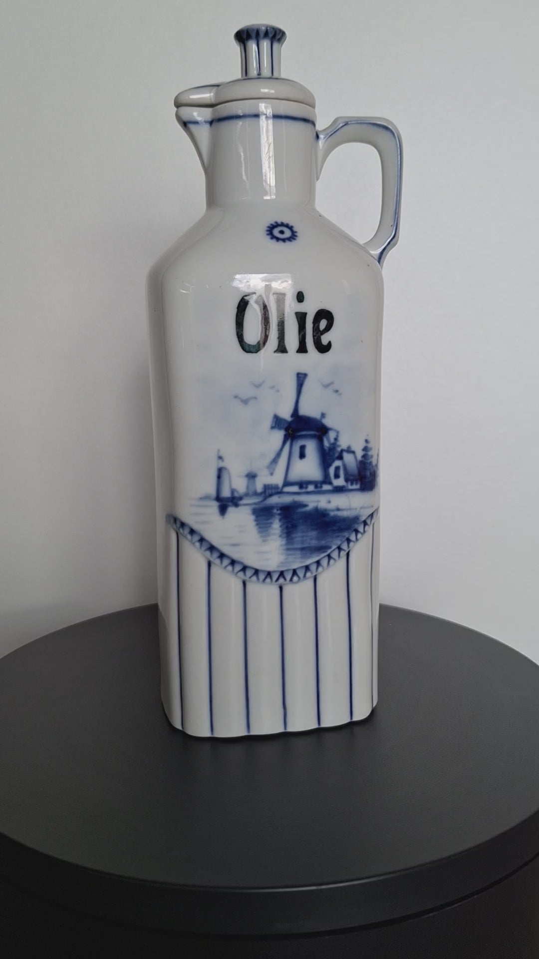 Delft Blau Ölflasche | Mühlenmotiv | Gemarkt Nr. 2805 | 22,5 cm